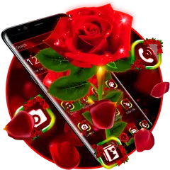 Glänzendes rotes Rosen-Thema