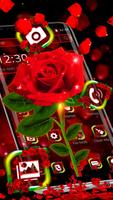 Shiny Red Rose Theme پوسٹر