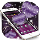 موضوع القلب الأرجواني لامعة APK