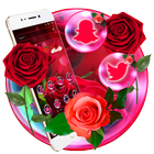 Shiny Red Rose Love Theme أيقونة