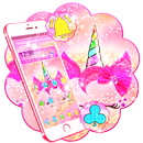 Thème Licorne Rose Brillant APK