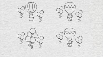 Balloons Coloring Affiche