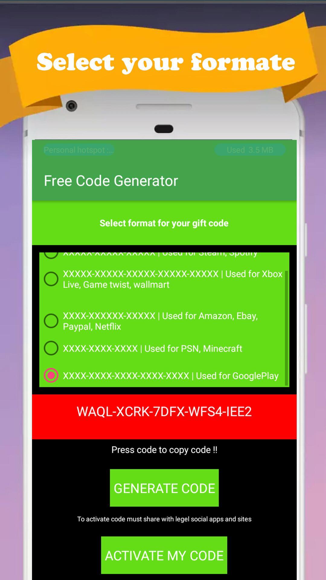 Gift Code Generator Activator For Android Apk Download - roblox activation code generator