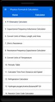 برنامه‌نما Physics formula and calculator عکس از صفحه