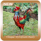 ikon Styrofoam Rusty Rooster Garden Ornament yang uni