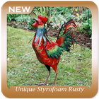Unique Styrofoam Rusty Rooster Garden Ornament icon