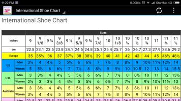Adult and Kids Shoe Size Chart capture d'écran 3