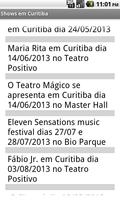 Shows em Curitiba اسکرین شاٹ 1