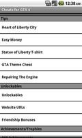 Pro Cheats: GTA 4 (Unofficial) اسکرین شاٹ 1