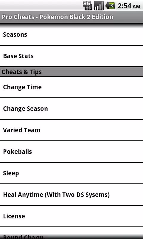 CHEATS para POKEMON BLACK 2 (DRASTIC) 