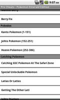 Pro Cheats Pokemon Emerald Edn 스크린샷 1