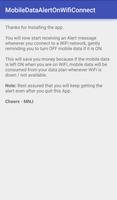 Mobile Data Alert If Wifi ON Cartaz