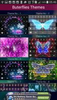 Butterflies neon keyboard ポスター
