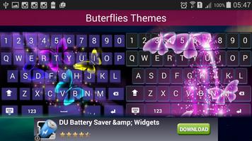 2 Schermata Butterflies neon keyboard
