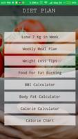 Diet Plan - Weight Loss 7 Days Affiche
