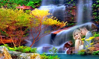 Colorful Waterfall Photo Frame پوسٹر