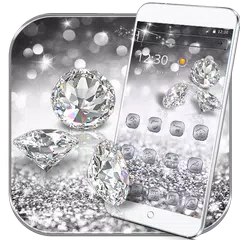 シルバーダイヤモンドの輝きのテーマ壁紙 Silver Diamond glitter アプリダウンロード