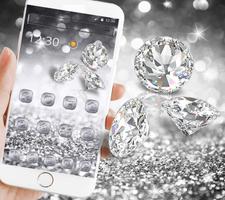 Silver Diamond glitter Theme Wallpaper पोस्टर