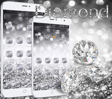 Zilver Diamant Glitter Thema Wallpaper Silver screenshot 1