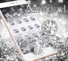 Silver diamant glitter Theme Wallpaper argent capture d'écran 2