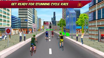 Super Highway Bicycle Race Simulation Game Affiche
