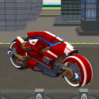 police sci fi bike rider park icon