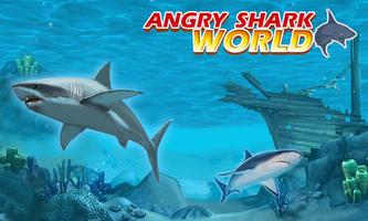 ANGRY SHARK WORLD 3D الملصق