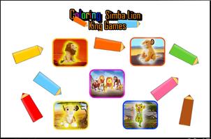 Coloring Simba Lion Game Affiche