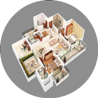 3D Simple House Plan icône