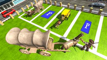 Horse Carriage Parking Game Affiche