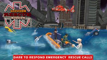 Lifesaving Rescue Duty: Flood Relief Boat Driving Affiche