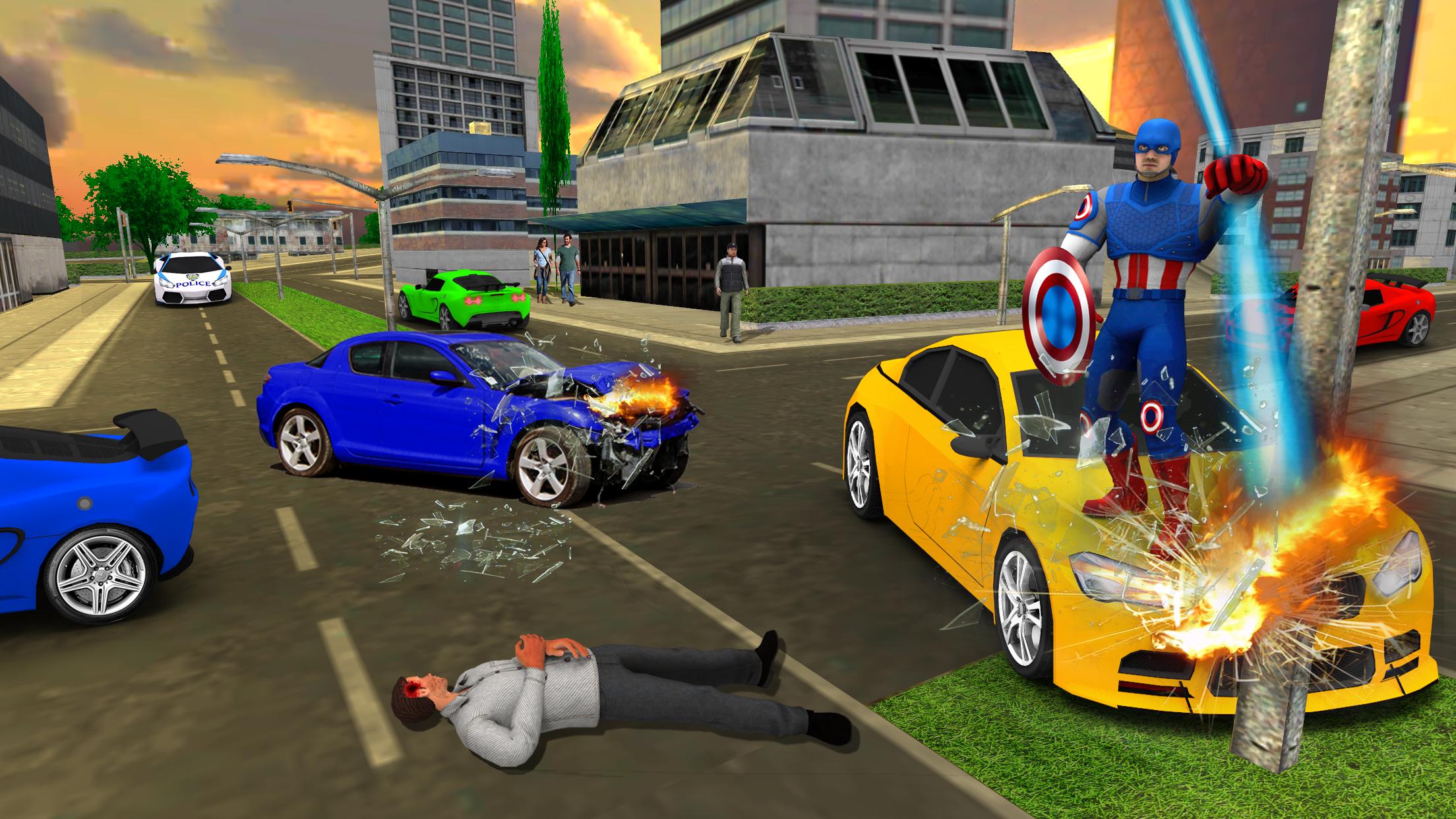 Super Hero Flying Captain City Rescue Mission For Android Apk