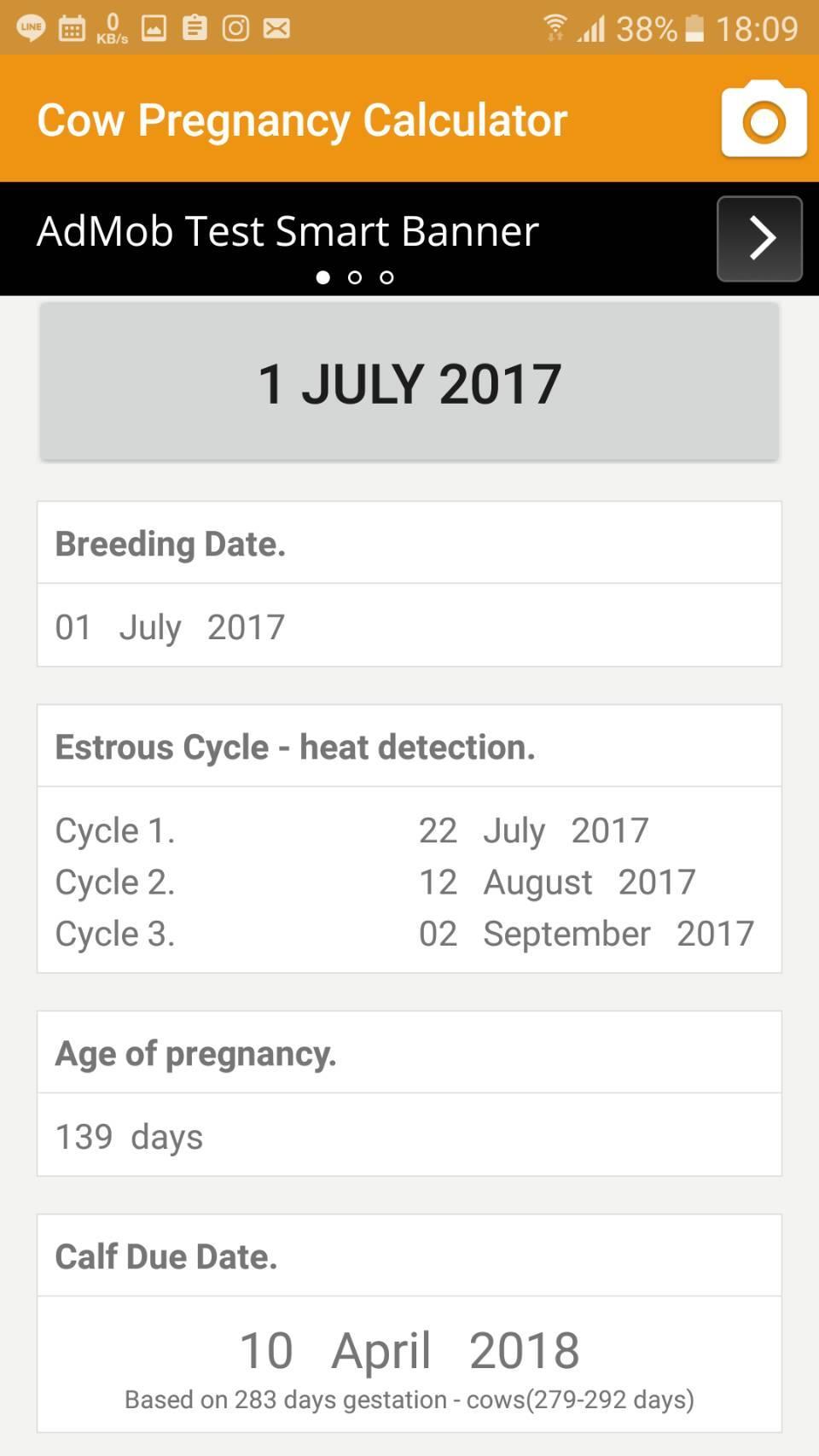 Cow Pregnancy Calculator screenshot 1