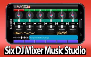 Six DJ Mixer Music Studio Affiche