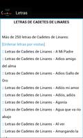 Los Cadetes de Linares Letras capture d'écran 2