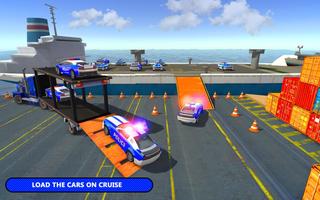 US Police Car Transporter Cruise Ship Simulator screenshot 1