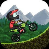 Poster Racing forest motorbike
