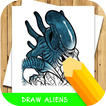 how to draw aliens step by step