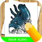 how to draw aliens step by step आइकन