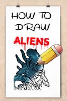 how to draw aliens step by step Affiche