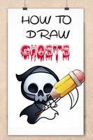how to draw halloween ghost  step by step Affiche