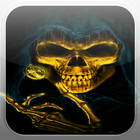 Skeleton Skull Fire Flames LWP icône