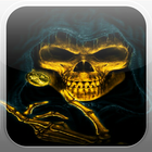 Skeleton Skull Fire Flames LWP أيقونة