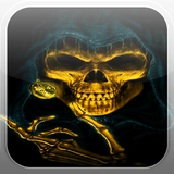 Skeleton Skull Fire Flames LWP icône