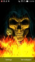 Skeleton Skull Fire Flames LWP syot layar 1