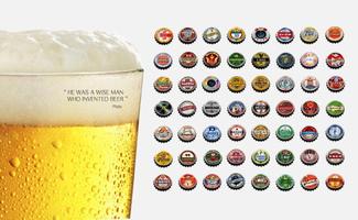 Beer Bottle Caps Theme ポスター