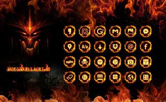 Fire Diablo Launcher theme Affiche