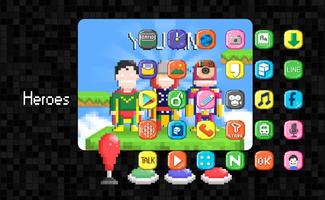 Heroes launcher theme پوسٹر