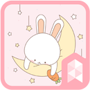 Simple Pink Moon Rabbit GIF icon theme APK