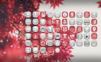 Silver And Red Icon Pack Affiche